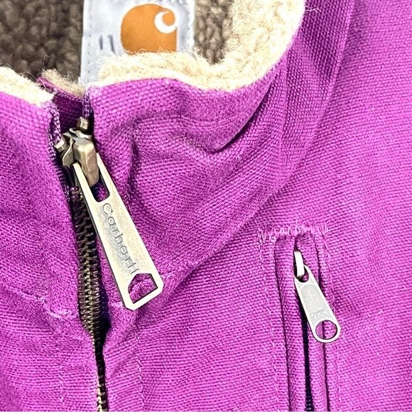 Carhartt Jacket Canyon Sandstone Sherpa Lined Pink Y2K WJ022 Women's X-Small - Picture 7 of 7